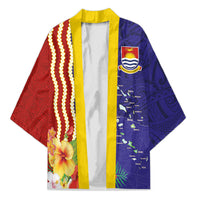 Kiribati Heritage Kimono Map of the Islands and Polynesia Pattern