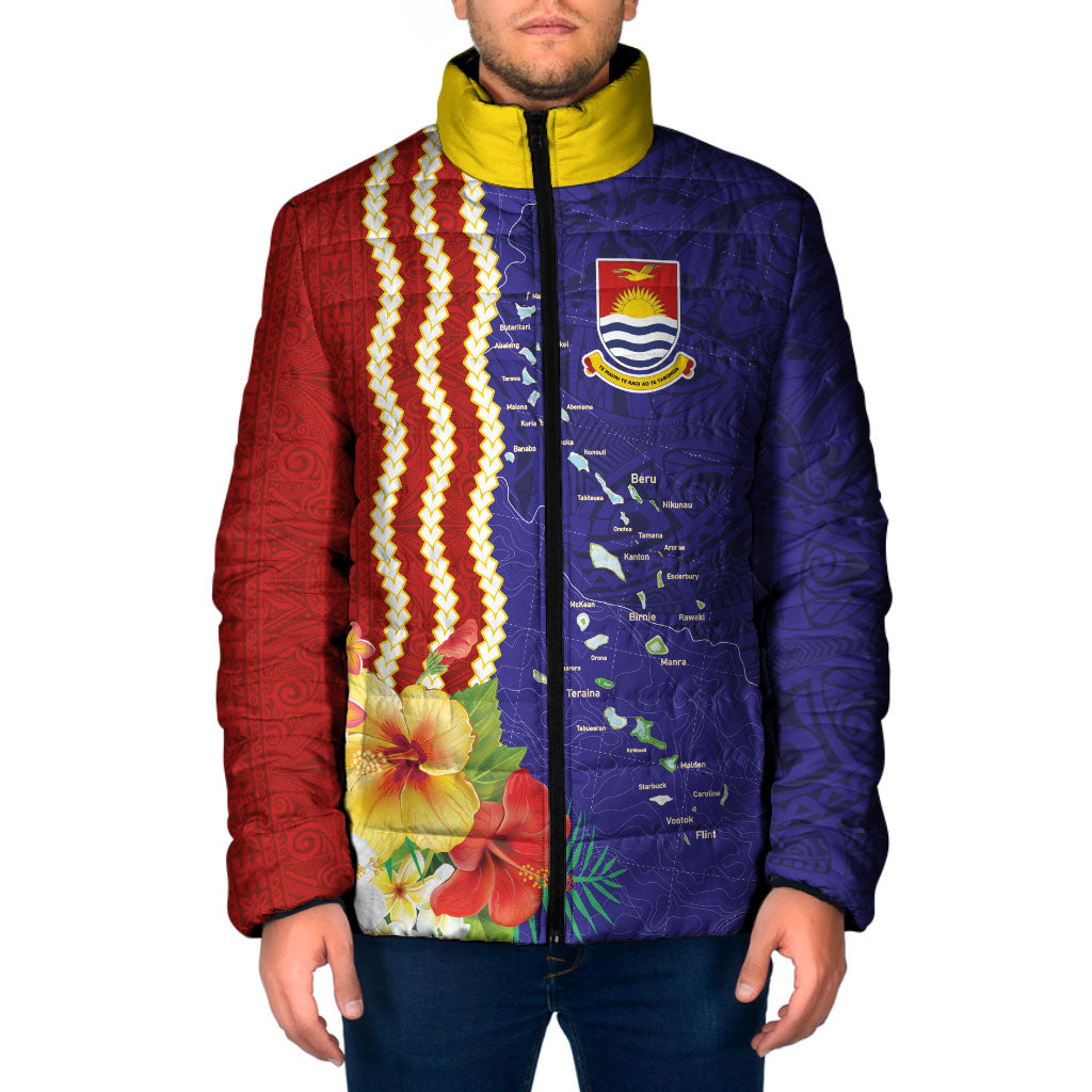 Kiribati Heritage Padded Jacket Map of the Islands and Polynesia Pattern