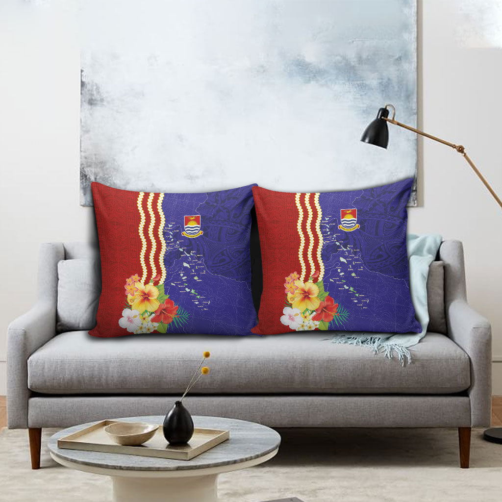 Kiribati Heritage Pillow Cover Map of the Islands and Polynesia Pattern