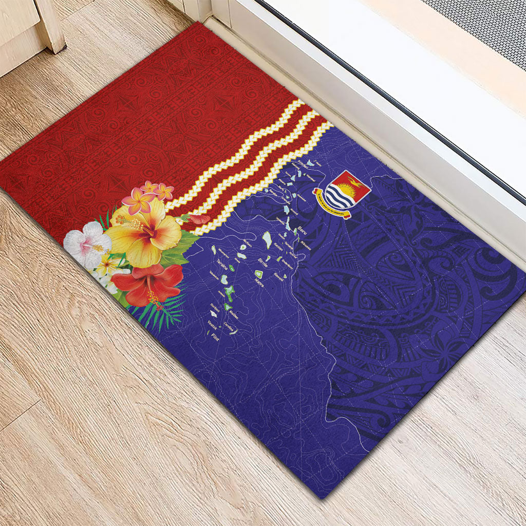 Kiribati Heritage Rubber Doormat Map of the Islands and Polynesia Pattern