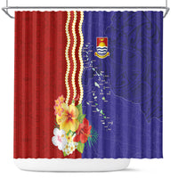 Kiribati Heritage Shower Curtain Map of the Islands and Polynesia Pattern