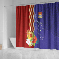 Kiribati Heritage Shower Curtain Map of the Islands and Polynesia Pattern