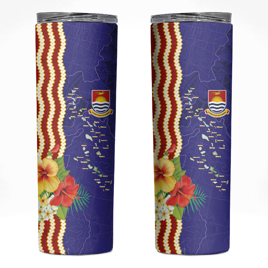 Kiribati Heritage Skinny Tumbler Map of the Islands and Polynesia Pattern LT03 Multicolor - Polynesian Pride