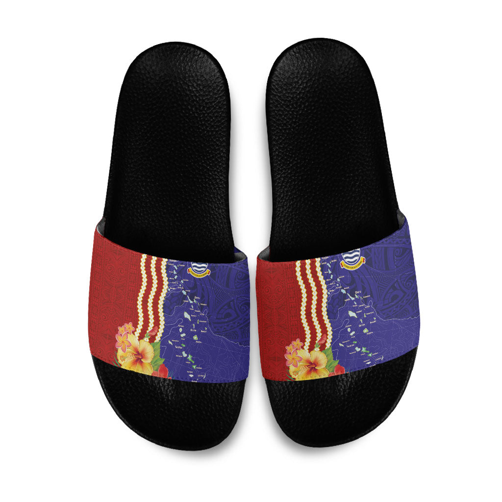 Kiribati Heritage Slide Sandals Map of the Islands and Polynesia Pattern LT03 Multicolor - Polynesian Pride