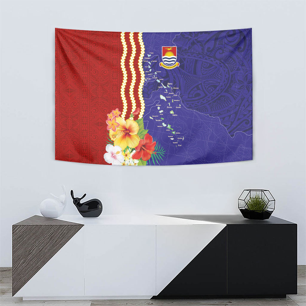 Kiribati Heritage Tapestry Map of the Islands and Polynesia Pattern