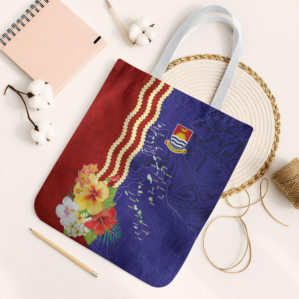 Kiribati Heritage Tote Bag Map of the Islands and Polynesia Pattern
