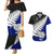 Aotearoa New Zealand Couples Matching Mermaid Dress and Hawaiian Shirt Silver Fern Kiwi Bird and NZ Map with Maori Tribal Blue Style LT03 Blue - Polynesian Pride