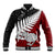 Aotearoa New Zealand Baseball Jacket Silver Fern Kiwi Bird and NZ Map with Maori Tribal Red Style LT03 Unisex Pink - Polynesian Pride