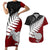 Aotearoa New Zealand Couples Matching Short Sleeve Bodycon Dress and Hawaiian Shirt Silver Fern Kiwi Bird and NZ Map with Maori Tribal Red Style LT03 Pink - Polynesian Pride