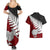 Aotearoa New Zealand Couples Matching Summer Maxi Dress and Hawaiian Shirt Silver Fern Kiwi Bird and NZ Map with Maori Tribal Red Style LT03 - Polynesian Pride