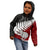 Aotearoa New Zealand Kid Hoodie Silver Fern Kiwi Bird and NZ Map with Maori Tribal Red Style LT03 - Polynesian Pride