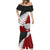 Aotearoa New Zealand Mermaid Dress Silver Fern Kiwi Bird and NZ Map with Maori Tribal Red Style LT03 - Polynesian Pride