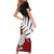 Aotearoa New Zealand Short Sleeve Bodycon Dress Silver Fern Kiwi Bird and NZ Map with Maori Tribal Red Style LT03 - Polynesian Pride