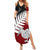 Aotearoa New Zealand Summer Maxi Dress Silver Fern Kiwi Bird and NZ Map with Maori Tribal Red Style LT03 Women Pink - Polynesian Pride