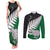 Aotearoa New Zealand Couples Matching Tank Maxi Dress and Long Sleeve Button Shirts Silver Fern Kiwi Bird and NZ Map with Maori Tribal Green Style LT03 Green - Polynesian Pride