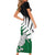 Aotearoa New Zealand Short Sleeve Bodycon Dress Silver Fern Kiwi Bird and NZ Map with Maori Tribal Green Style LT03 - Polynesian Pride