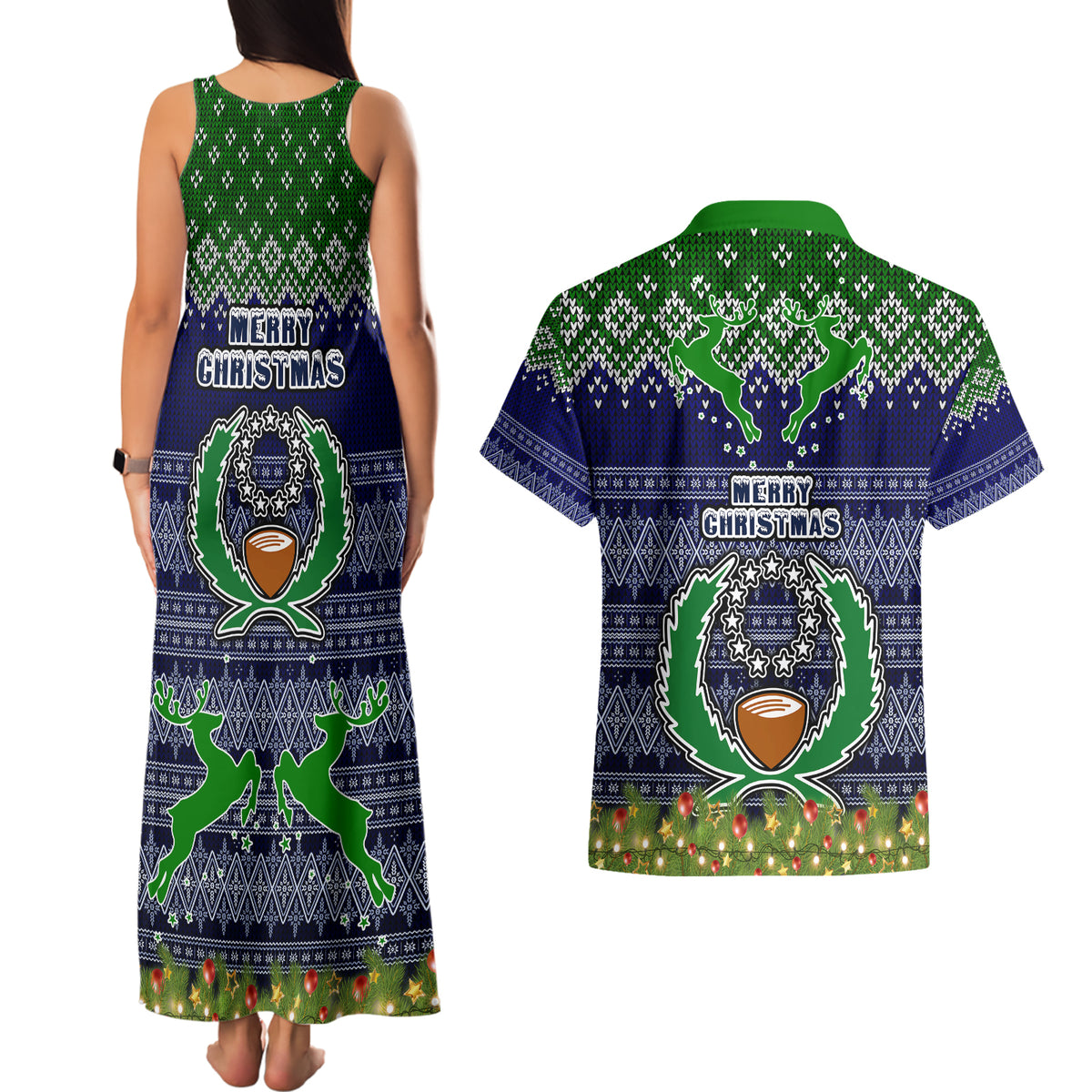 pohnpei-state-christmas-couples-matching-tank-maxi-dress-and-hawaiian-shirt-coat-of-arms-beautiful-merry-xmas-snowflake