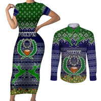 personalised-pohnpei-state-christmas-couples-matching-short-sleeve-bodycon-dress-and-long-sleeve-button-shirts-coat-of-arms-beautiful-merry-xmas-snowflake