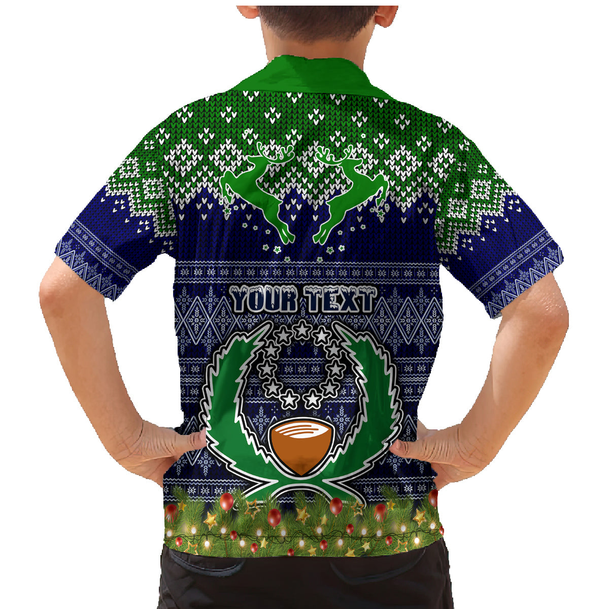 Personalised Pohnpei State Christmas Family Matching Mermaid Dress and Hawaiian Shirt Coat of Arms Beautiful Merry Xmas Snowflake LT03 - Polynesian Pride