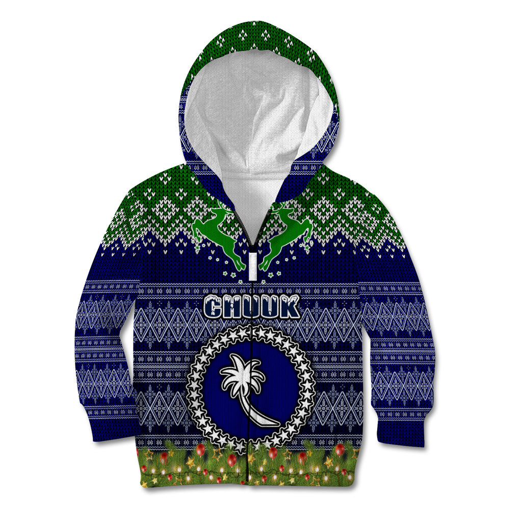 Chuuk State Christmas Kid Hoodie Coat of Arms Beautiful Merry Xmas Snowflake LT03 - Polynesian Pride