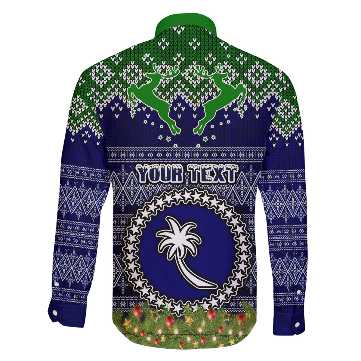 personalised-chuuk-state-christmas-family-matching-off-shoulder-maxi-dress-and-hawaiian-shirt-coat-of-arms-beautiful-merry-xmas-snowflake