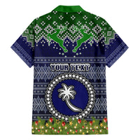 Personalised Chuuk State Christmas Family Matching Off Shoulder Short Dress and Hawaiian Shirt Coat of Arms Beautiful Merry Xmas Snowflake LT03 - Polynesian Pride