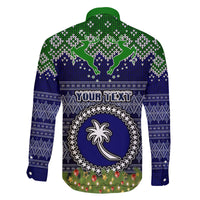 Personalised Chuuk State Christmas Family Matching Off Shoulder Short Dress and Hawaiian Shirt Coat of Arms Beautiful Merry Xmas Snowflake LT03 - Polynesian Pride