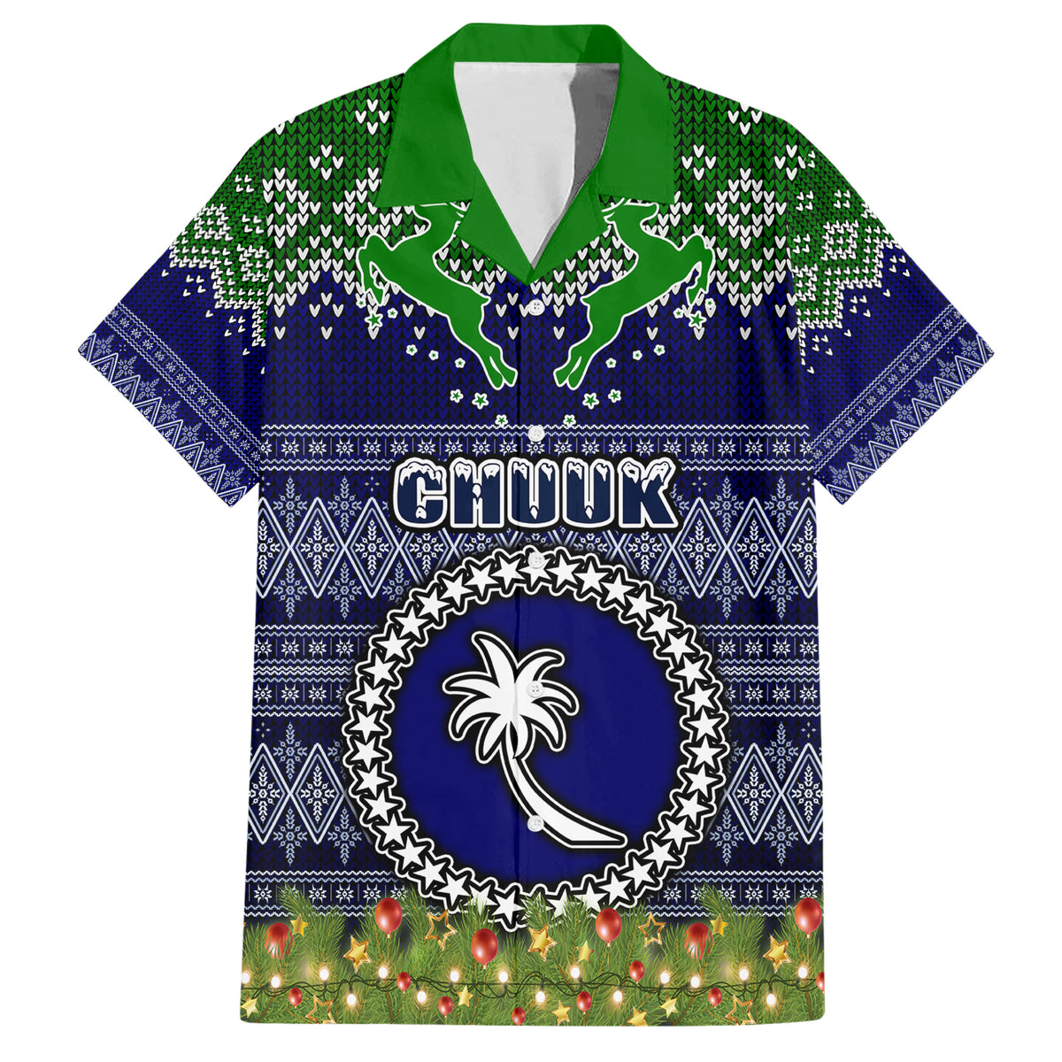 personalised-chuuk-state-christmas-hawaiian-shirt-coat-of-arms-beautiful-merry-xmas-snowflake