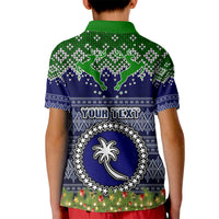Personalised Chuuk State Christmas Kid Polo Shirt Coat of Arms Beautiful Merry Xmas Snowflake LT03 - Polynesian Pride