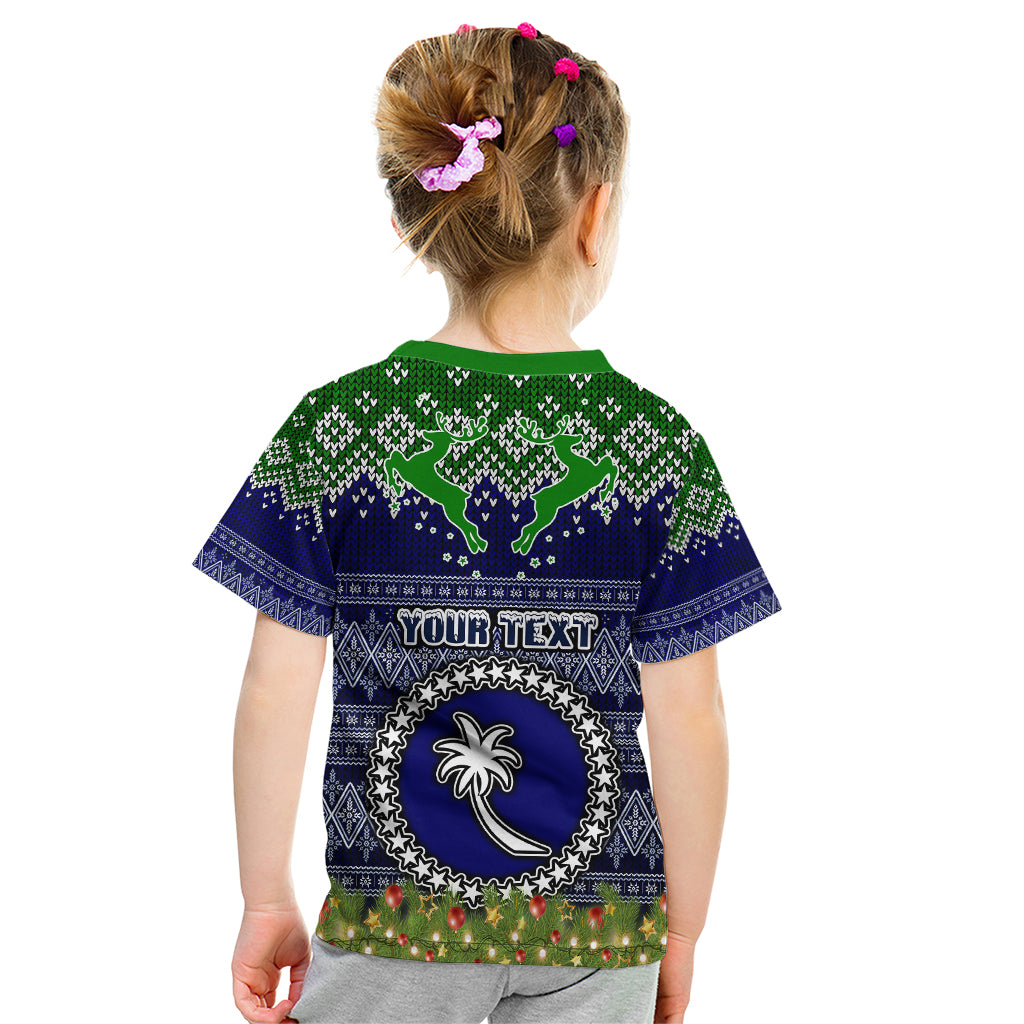 Personalised Chuuk State Christmas Kid T Shirt Coat of Arms Beautiful Merry Xmas Snowflake LT03 - Polynesian Pride
