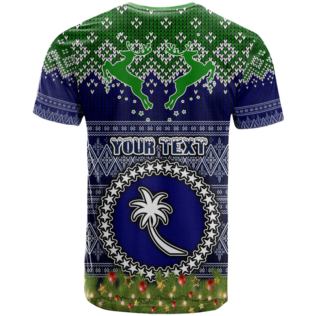 Personalised Chuuk State Christmas T Shirt Coat of Arms Beautiful Merry Xmas Snowflake LT03 - Polynesian Pride