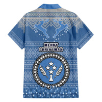 Kosrae Christmas Family Matching Off Shoulder Short Dress and Hawaiian Shirt Coat of Arms Beautiful Merry Xmas Snowflake LT03 - Polynesian Pride
