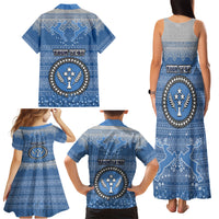 Personalised Kosrae Christmas Family Matching Tank Maxi Dress and Hawaiian Shirt Coat of Arms Beautiful Merry Xmas Snowflake LT03 - Polynesian Pride