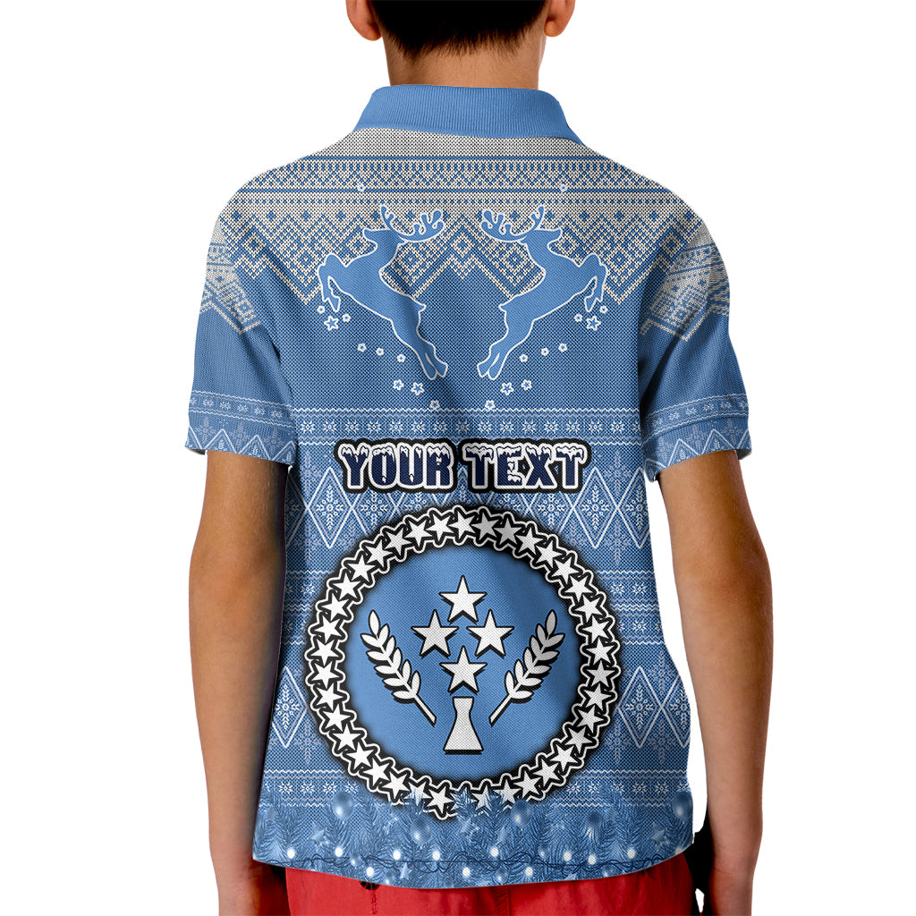 Personalised Kosrae Christmas Kid Polo Shirt Coat of Arms Beautiful Merry Xmas Snowflake LT03 - Polynesian Pride