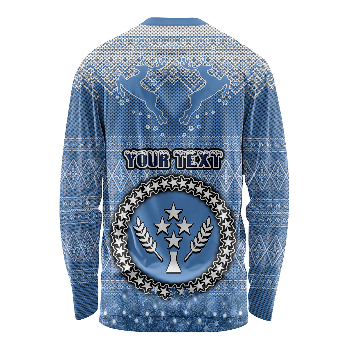 Personalised Kosrae Christmas Long Sleeve Shirt Coat of Arms Beautiful Merry Xmas Snowflake LT03 - Polynesian Pride