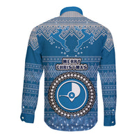 yap-christmas-long-sleeve-button-shirt-coat-of-arms-beautiful-merry-xmas-snowflake