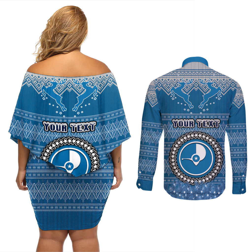 personalised-yap-christmas-couples-matching-off-shoulder-short-dress-and-long-sleeve-button-shirts-coat-of-arms-beautiful-merry-xmas-snowflake