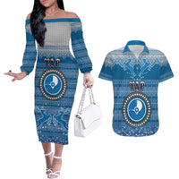 personalised-yap-christmas-couples-matching-off-the-shoulder-long-sleeve-dress-and-hawaiian-shirt-coat-of-arms-beautiful-merry-xmas-snowflake