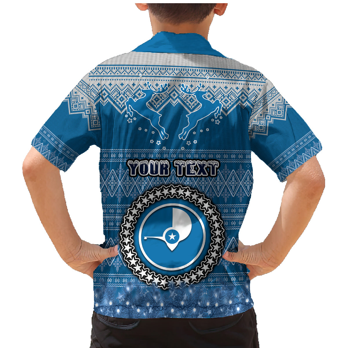 Personalised Yap Christmas Family Matching Mermaid Dress and Hawaiian Shirt Coat of Arms Beautiful Merry Xmas Snowflake LT03 - Polynesian Pride