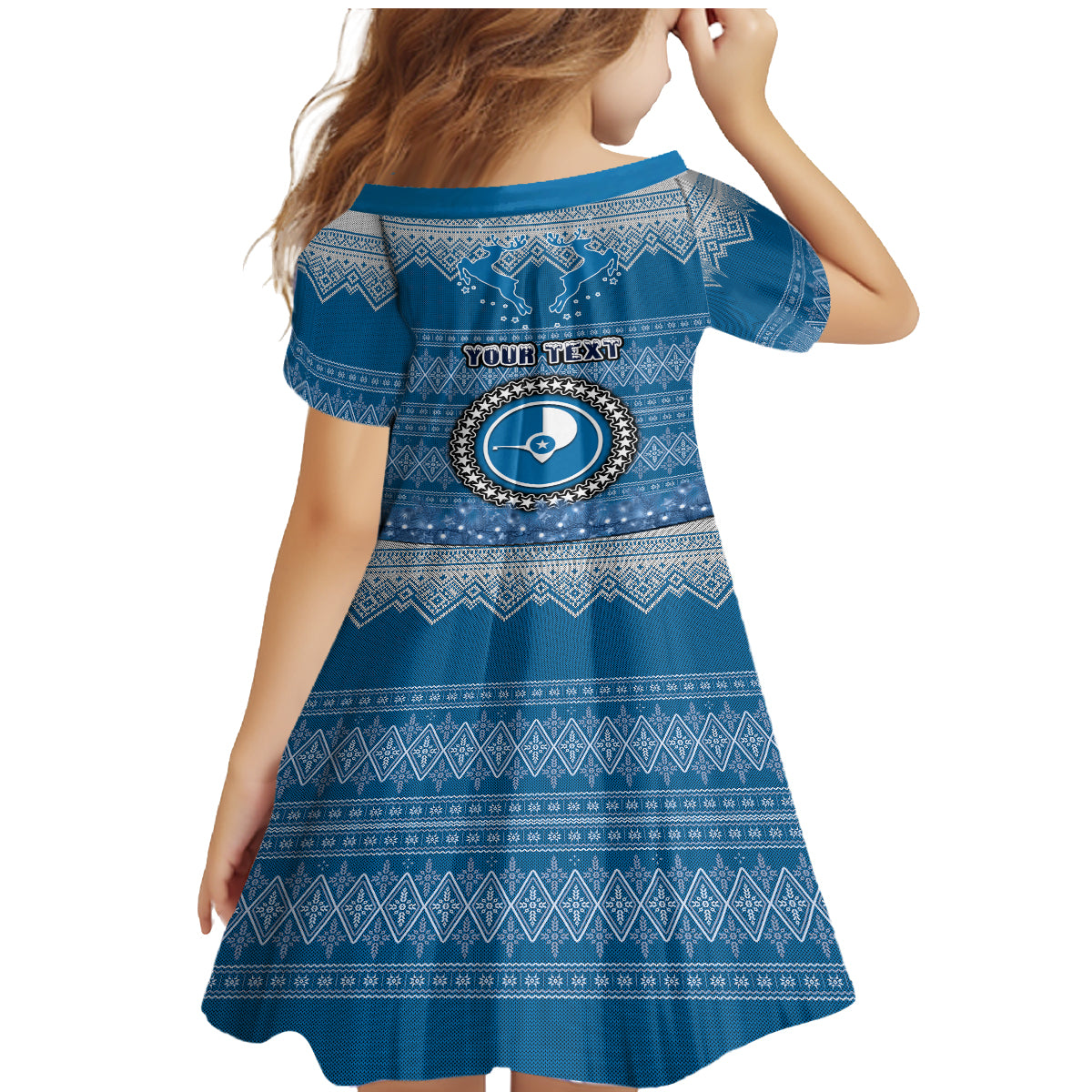 Personalised Yap Christmas Family Matching Mermaid Dress and Hawaiian Shirt Coat of Arms Beautiful Merry Xmas Snowflake LT03 - Polynesian Pride