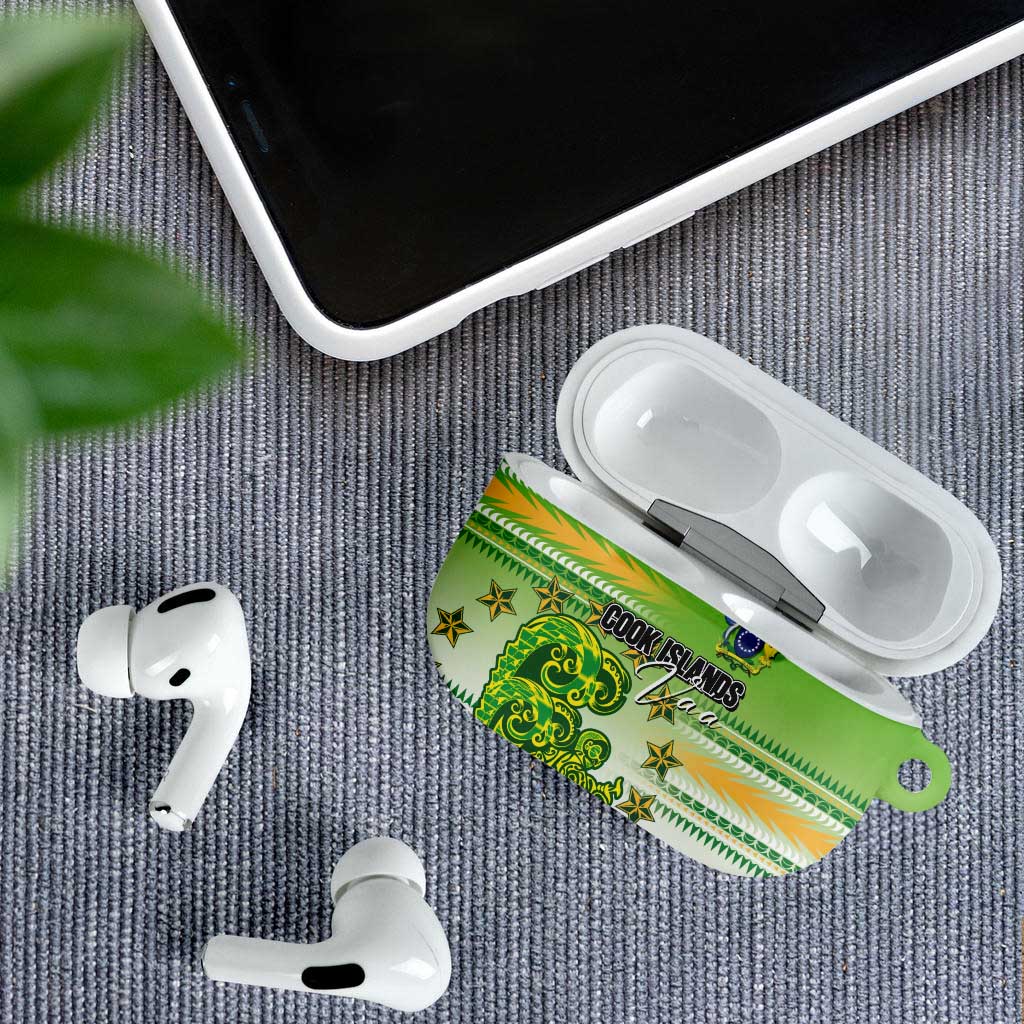 Cook Islands Va'a Race AirPods Case Te Tatau Tattoos Sporty Style Green-White Color - Polynesian Pride