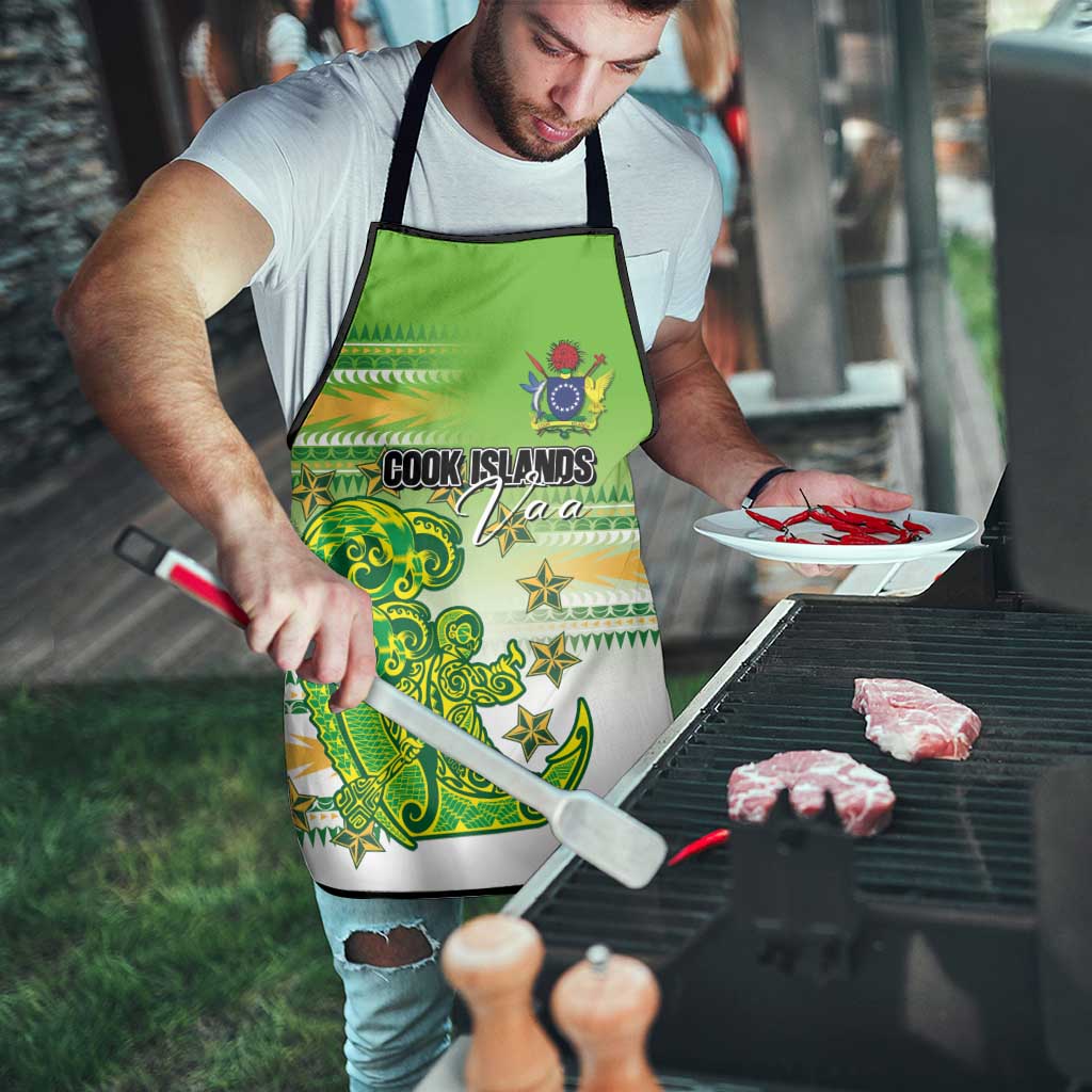 Cook Islands Va'a Race Apron Te Tatau Tattoos Sporty Style Green-White Color - Polynesian Pride