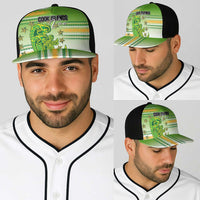 Cook Islands Va'a Race Baseball Net Cap Te Tatau Tattoos Sporty Style Green-White Color - Polynesian Pride