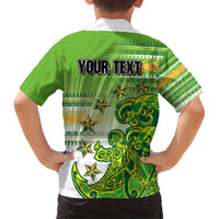 Personalised Cook Islands Va'a Race Hawaiian Shirt Te Tatau Tattoos Sporty Style Green-White Color - Polynesian Pride