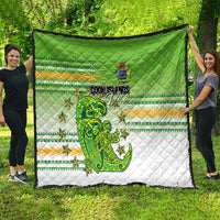 Cook Islands Va'a Race Quilt Te Tatau Tattoos Sporty Style Green-White Color - Polynesian Pride