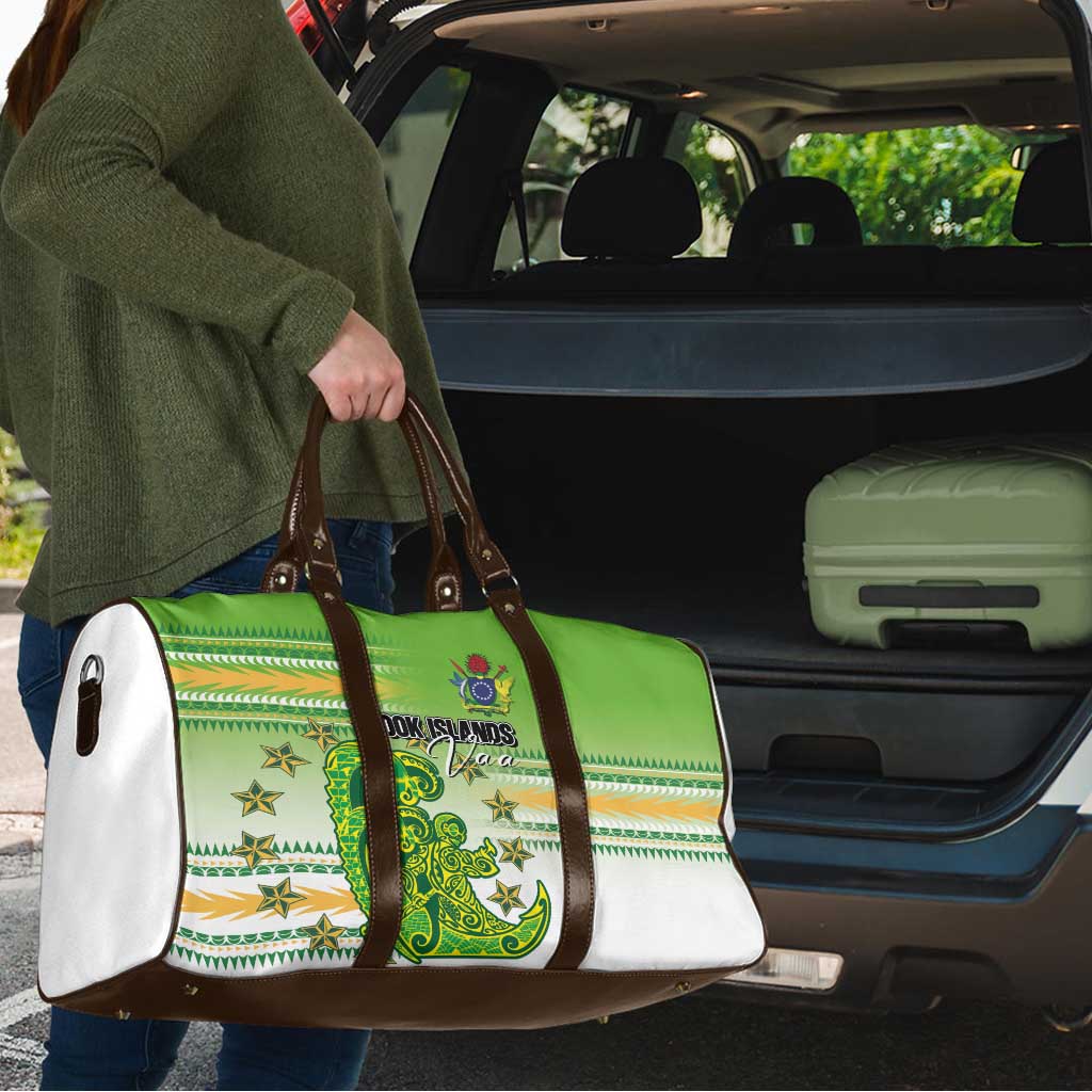 Cook Islands Va'a Race Travel Bag Te Tatau Tattoos Sporty Style Green-White Color - Polynesian Pride