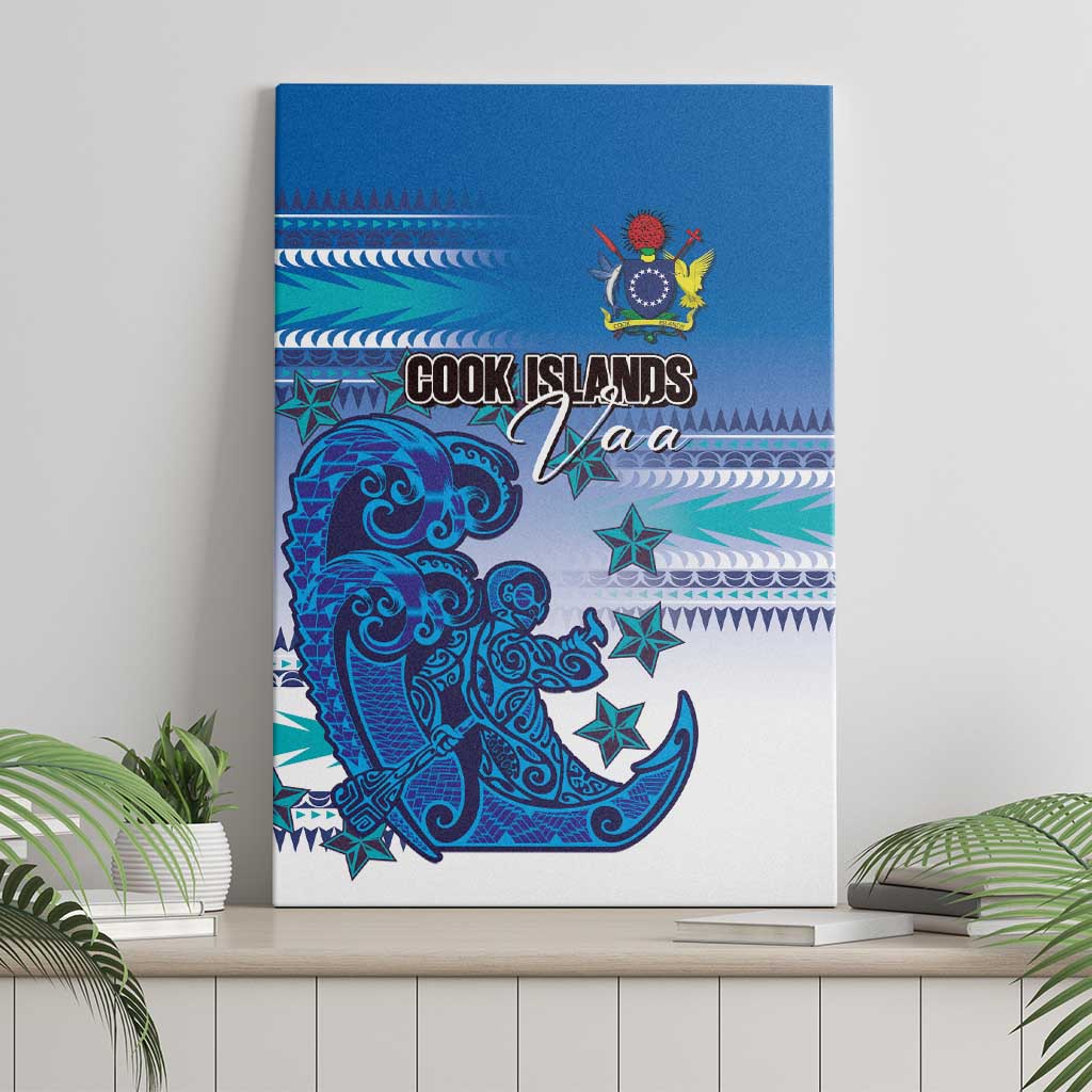 Cook Islands Va'a Race Canvas Wall Art Te Tatau Tattoos Sporty Style Light Blue Color - Polynesian Pride
