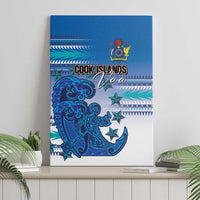 Cook Islands Va'a Race Canvas Wall Art Te Tatau Tattoos Sporty Style Light Blue Color - Polynesian Pride