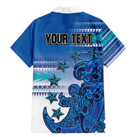 Personalised Cook Islands Va'a Race Family Matching Mermaid Dress and Hawaiian Shirt Te Tatau Tattoos Sporty Style Light Blue Color - Polynesian Pride