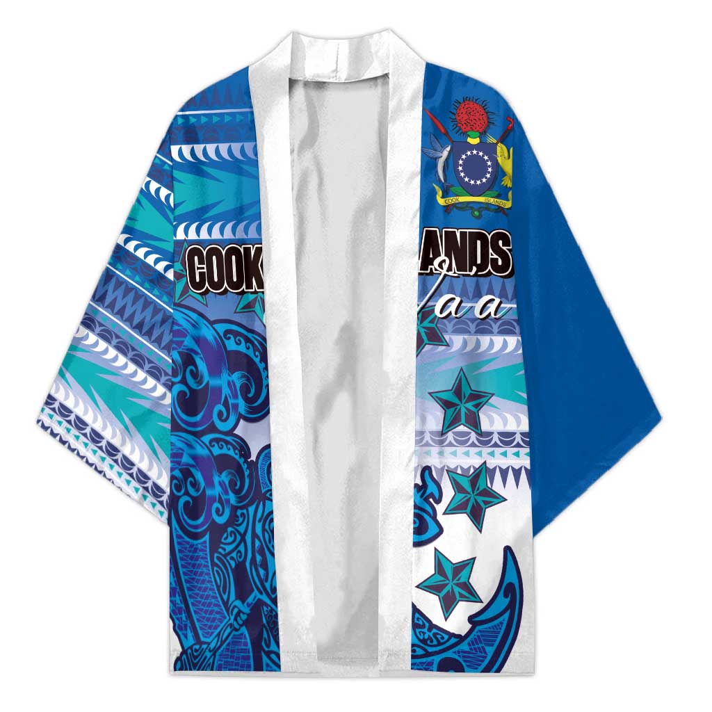 Personalised Cook Islands Va'a Race Kimono Te Tatau Tattoos Sporty Style Light Blue Color LT03 Unisex Blue - Polynesian Pride